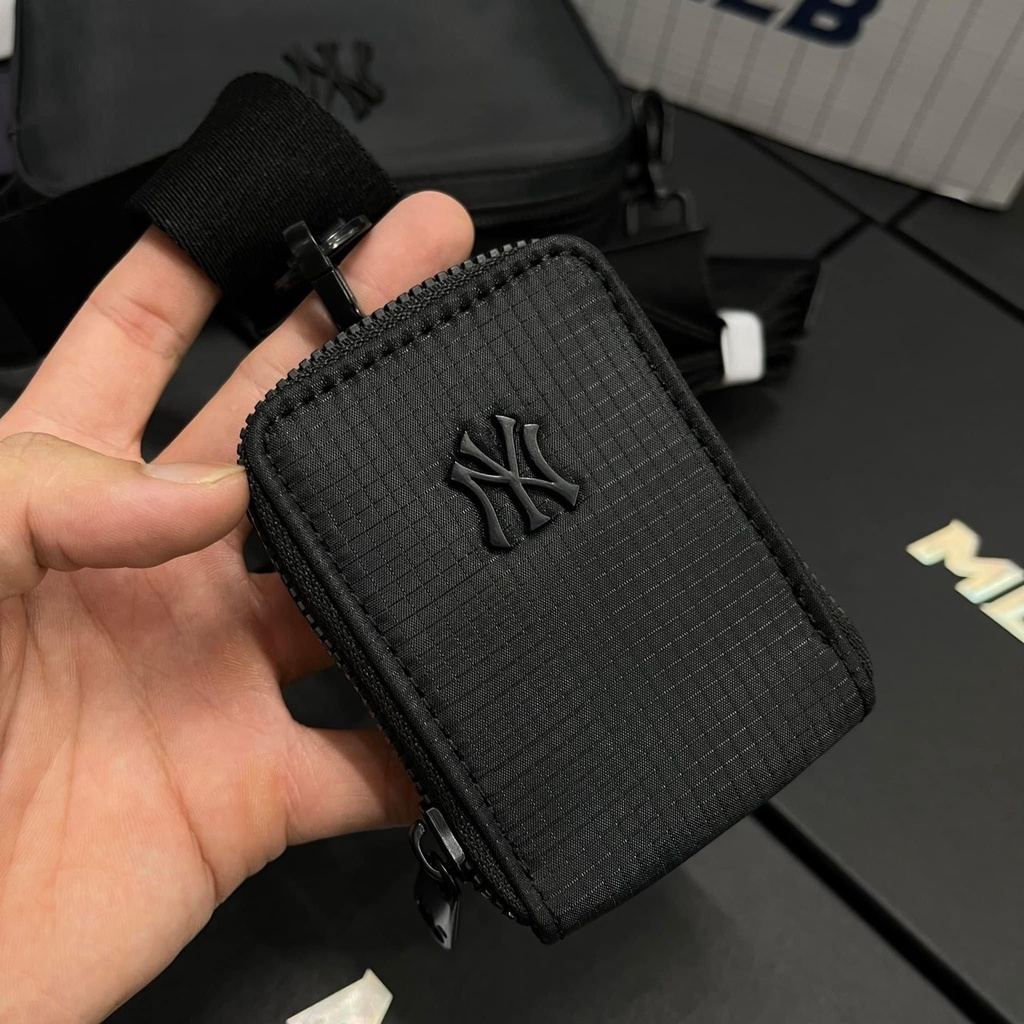 Túi đeo chéo nam nữ Unisex MLB  Bagsling logo NY kim loại cao cấp form ngang Hàng QCXK Cao cấp có túi tiddy thời trang