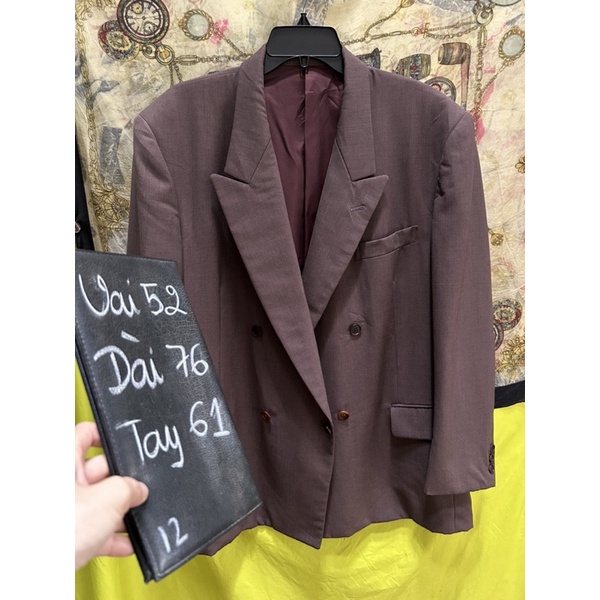 ❤️Áo Vest blazer 4 nút NAM Nâu Đỏ size to 2hands (Hàng Si Nhật Bản)❣️