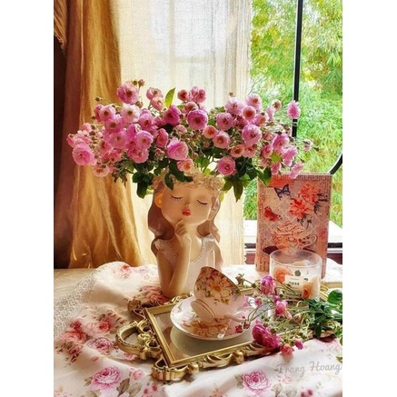 Lọ hoa decor mẫu bình hoa cô gái trang trí nhà cửa cắm hoa khô, trồng sen đá, lọ hoa xinh xắn decor.