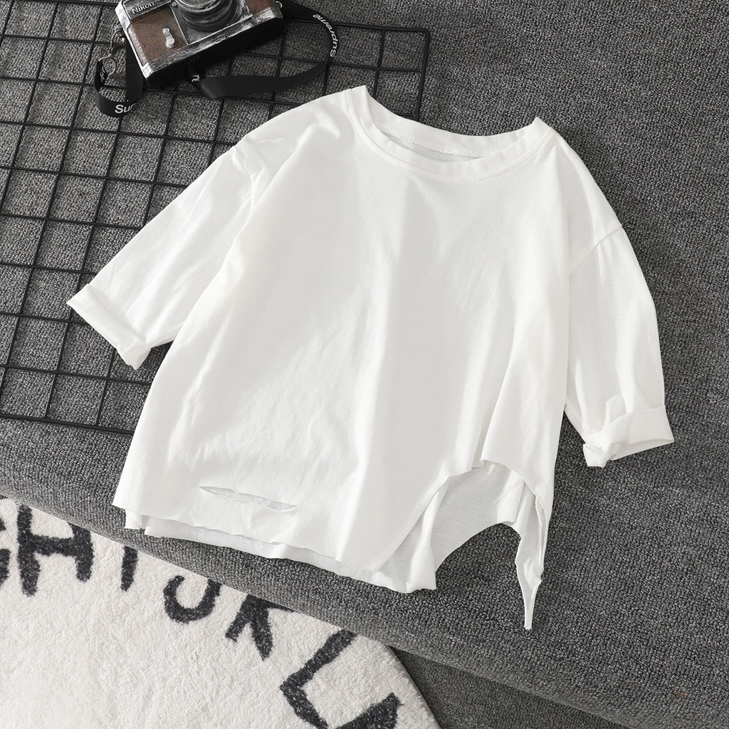 Áo Thun cotton Trắng Dáng Rộng Họa Tiết Chữ Beggar Thời Trang Cho Bé