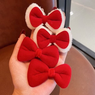 Kẹp Tóc Nơ Đỏ Cho Bé Gái