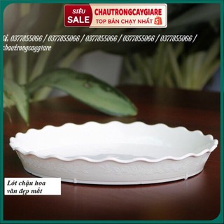 Khay đĩa nhựa lót chậu trồng cây trong nhà, màu trắng, giúp chống rò rỉ nước khi tưới nước, an toàn sạch sẽ cho ngôi nhà