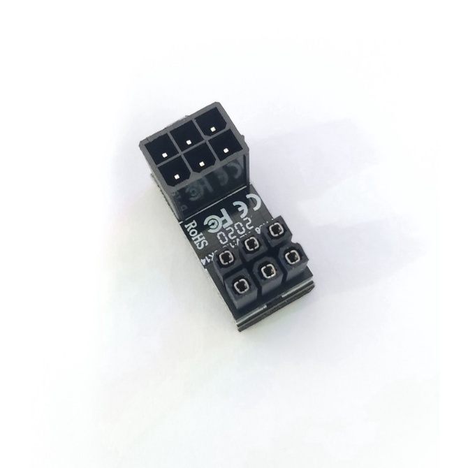 Đầu nối bẻ góc Card màn hình  Cổng 6pin Có bọc nhựa góc180 độ