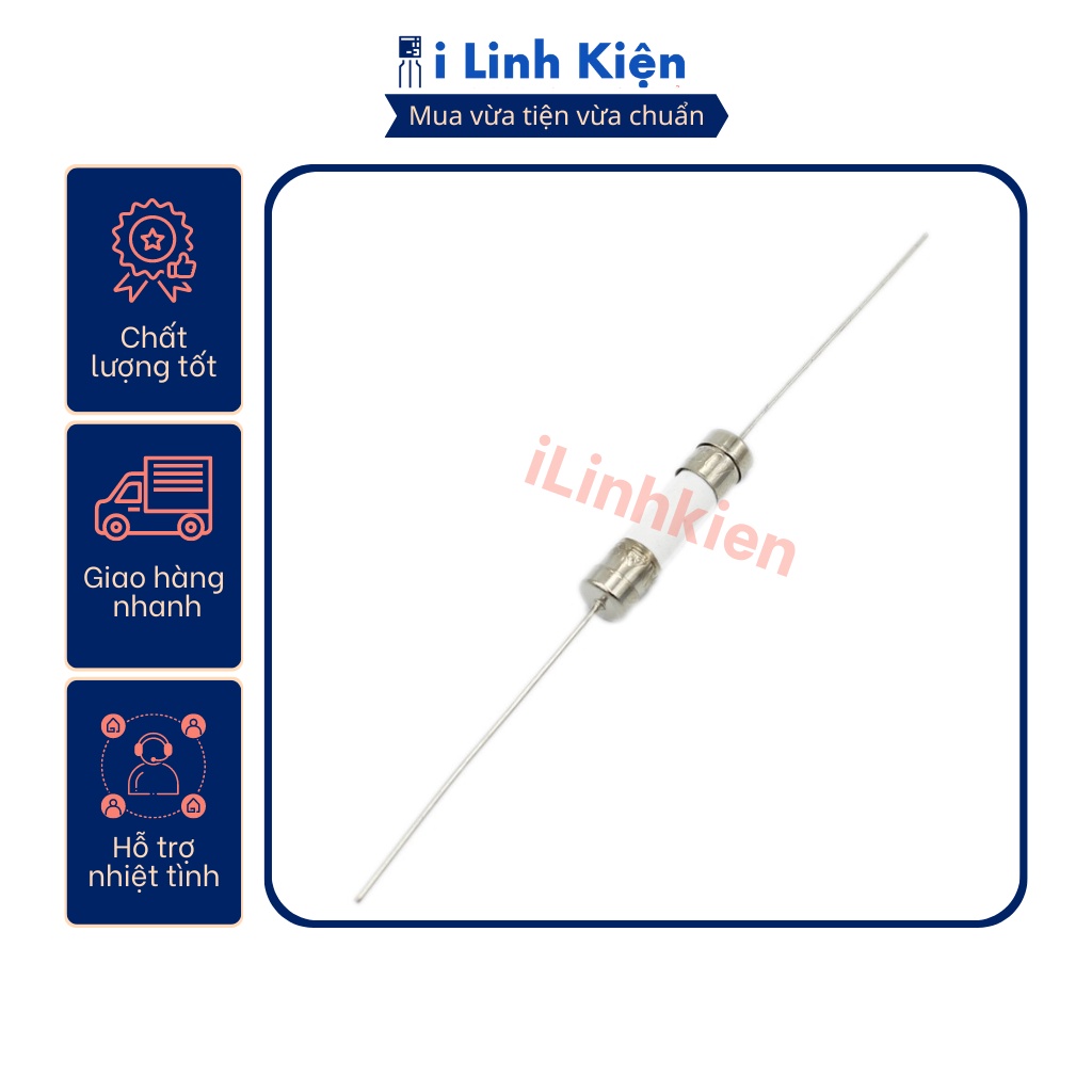 Cầu chì sứ 1A 2A 3A 5A 8A 10A 15A 20A 250V 5x20mm chính hãng độ bền cao.