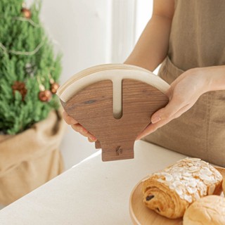 Kihowa | Đế gỗ Ginko đựng giấy lọc cafe - làm từ gỗ tự nhiên, thiết kế theo hình lá Ginkgo