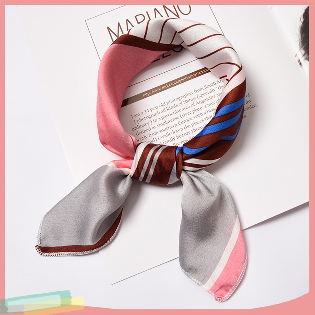 Khăn Choàng Lụa Satin Họa Tiết Hoa Thời Trang Cho Nữ