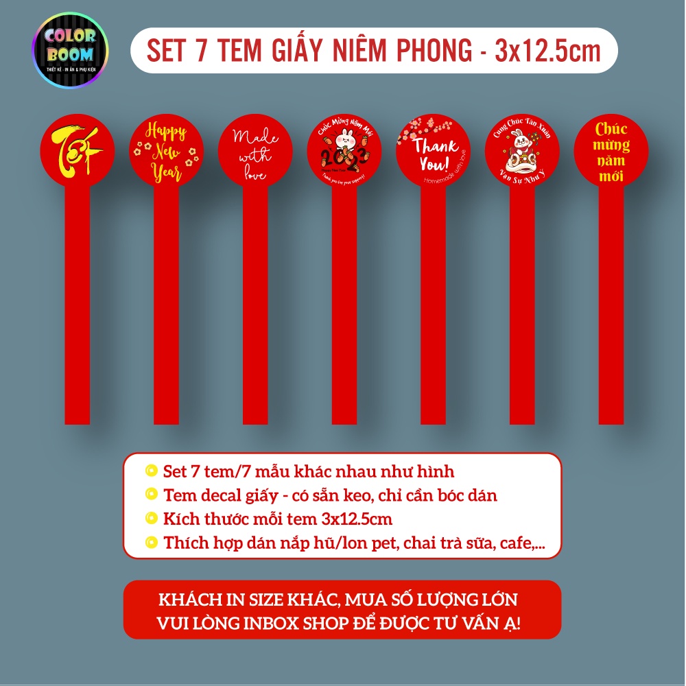 Set 7 Tem Giấy Niêm Phong Trang Trọng