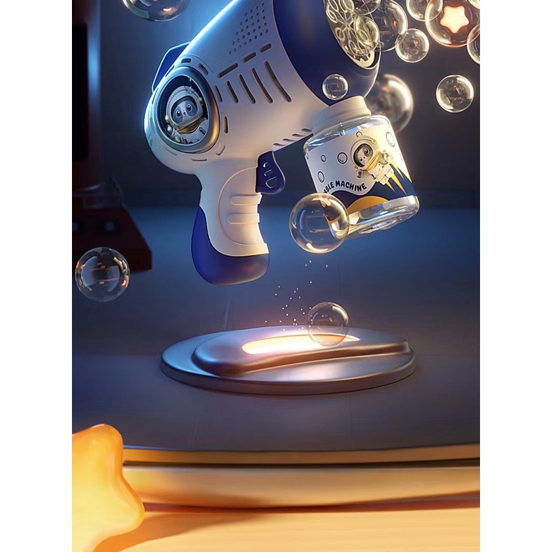 Súng Bắn Bong Bóng Tự Động Cầm Tay Họa Tiết Phi Hành Gia Taodudu TTD453