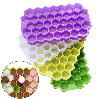 Khay silicon có nắp làm đá làm thạch đựng đồ hình tổ ong