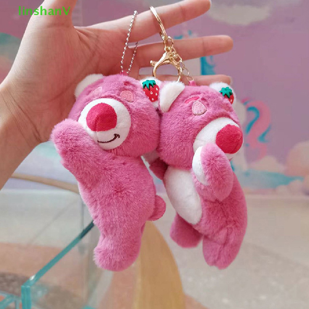 Móc Khóa Hình Gấu Bông Ngủ Dâu Tây Hoạt Hình Đáng Yêu Cho Nữ