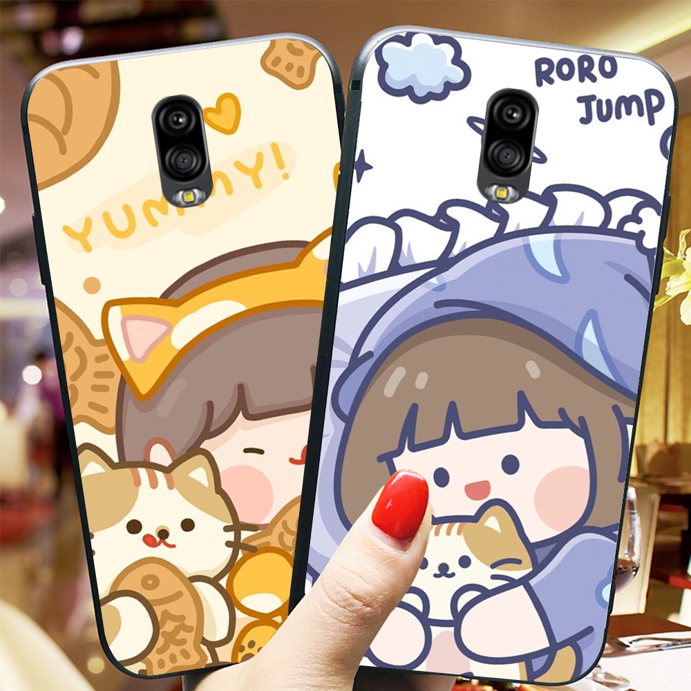 Ốp lưng Samsung j7 plus / ss j7+ cô bé cùng thú cưng hoạt hình dễ thương
