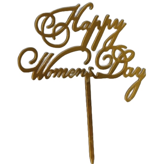 Túi 10 Mica Women'sDay trang trí bánh sinh nhật, mica cắm bánh kem