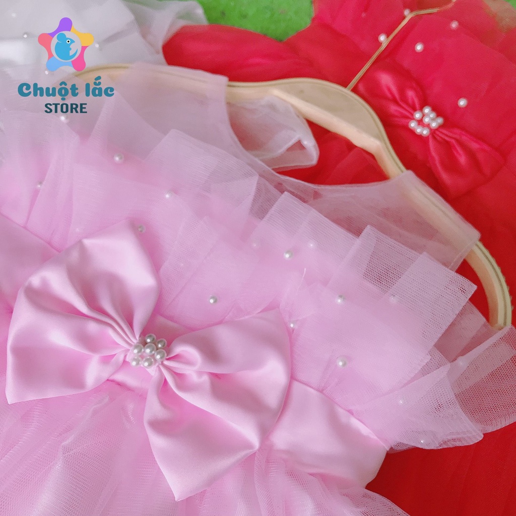Váy công chúa cho bé gái chân váy 4 lớp kèm nơ cài 7kg đến 17kg