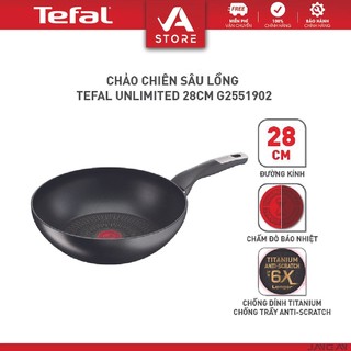 Chảo chiên sâu lồng tefal unlimited 28cm g2551902 - hàng chính hãng