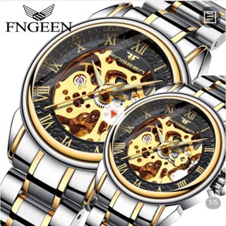 Đồng hồ cơ , CF4 Fngeen số la mã có dạ quang , mặt kính lồi