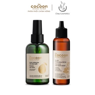 Combo dưỡng tóc Cocoon: tinh dầu bưởi + serum sachi (xịt dưỡng bưởi + tinh chất sa chi)