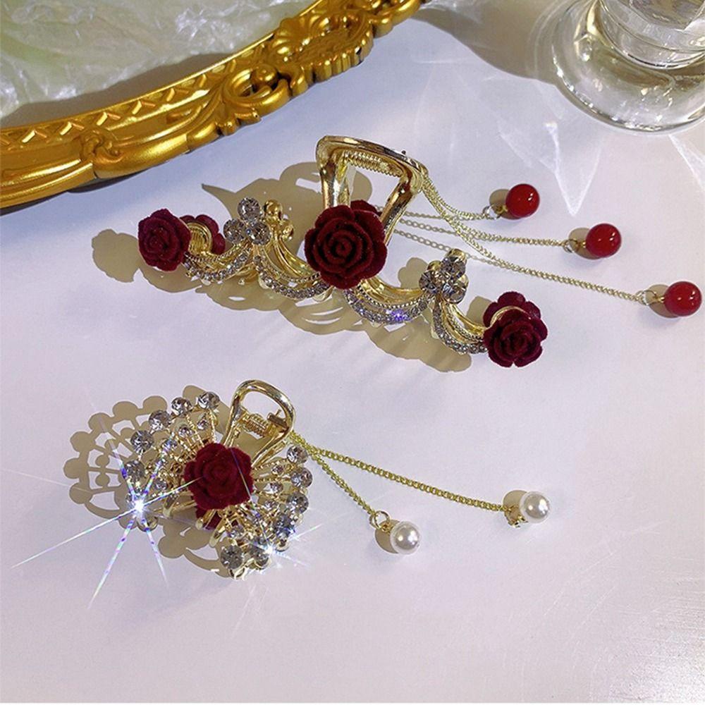 Kẹp Tóc Hình Tai Thỏ / Hoa Hồng Đỏ Mừng Năm Mới