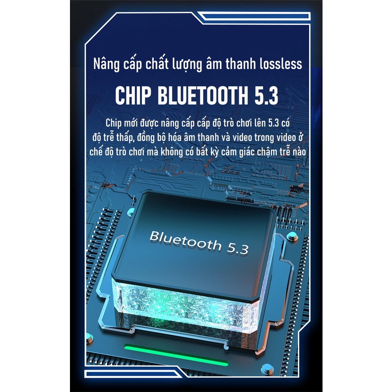 Tai Nghe Gaming SP23 Bluetooth 5.3 Không Dây Âm Thanh HIFI Đèn Led RGB Nhiều Màu Chơi Game Độ Trễ Cực Thấp Pavu Tech
