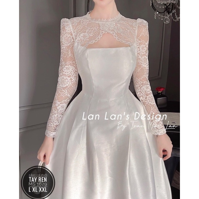 ĐẦM XOÈ TAY DÀI PHỐI LƯỚI BIGSIZE 1629