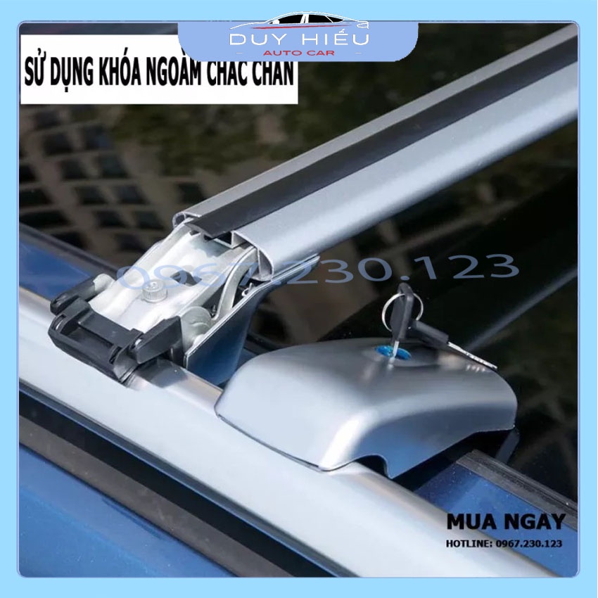 Hai cây giá nóc ngang có khóa dành cho ô tô đã có 2 cây dọc có khe hở trên nóc xe