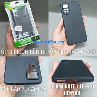 [Redmi Note 11E/11E Pro] Ốp lưng silicon dẻo đen cao cấp Henyou