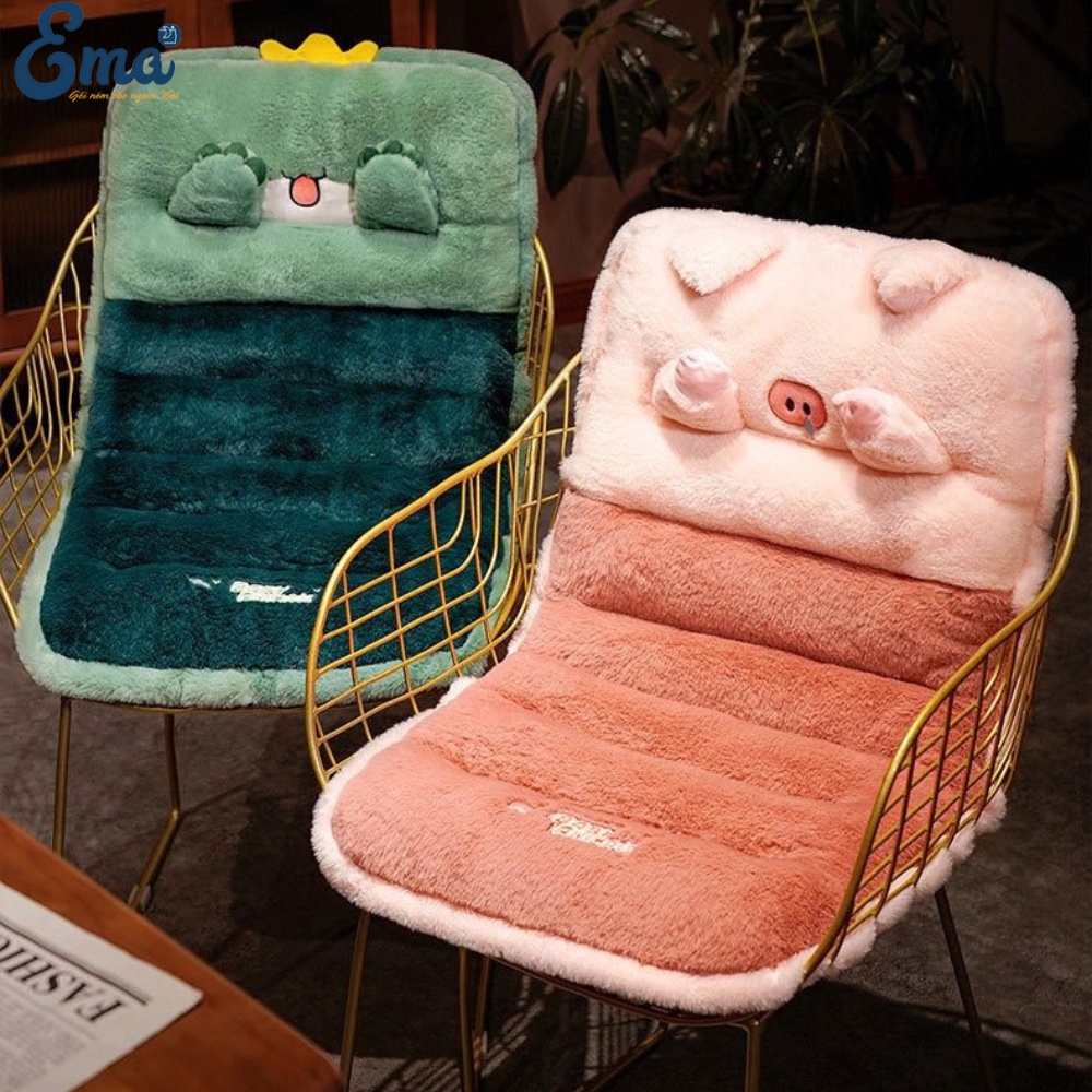 Đệm ngồi hình thú 4 lớp , mặt lông mềm mịn, siêu ấm đáy chống trượt được chọn màu