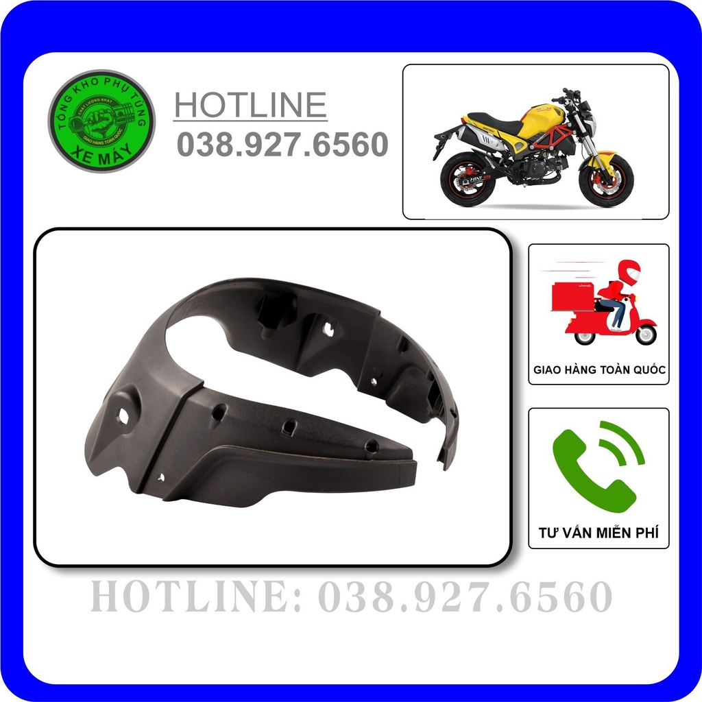 Vành đèn pha (ốp đầu đèn) Du1/Ducati1 - Màu đen nhám