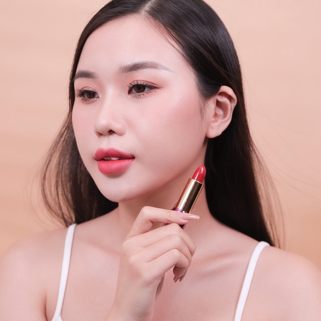 [0% Khô Môi - Hợp mọi tone da] Son Lì Anh Thảo Không Chì, Thiên Nhiên GUO 5gr - GUO Lip Color Matte