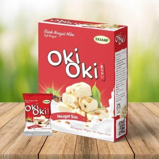 Bánh Nougat mềm Oki Oki vị sữa hộp 144g