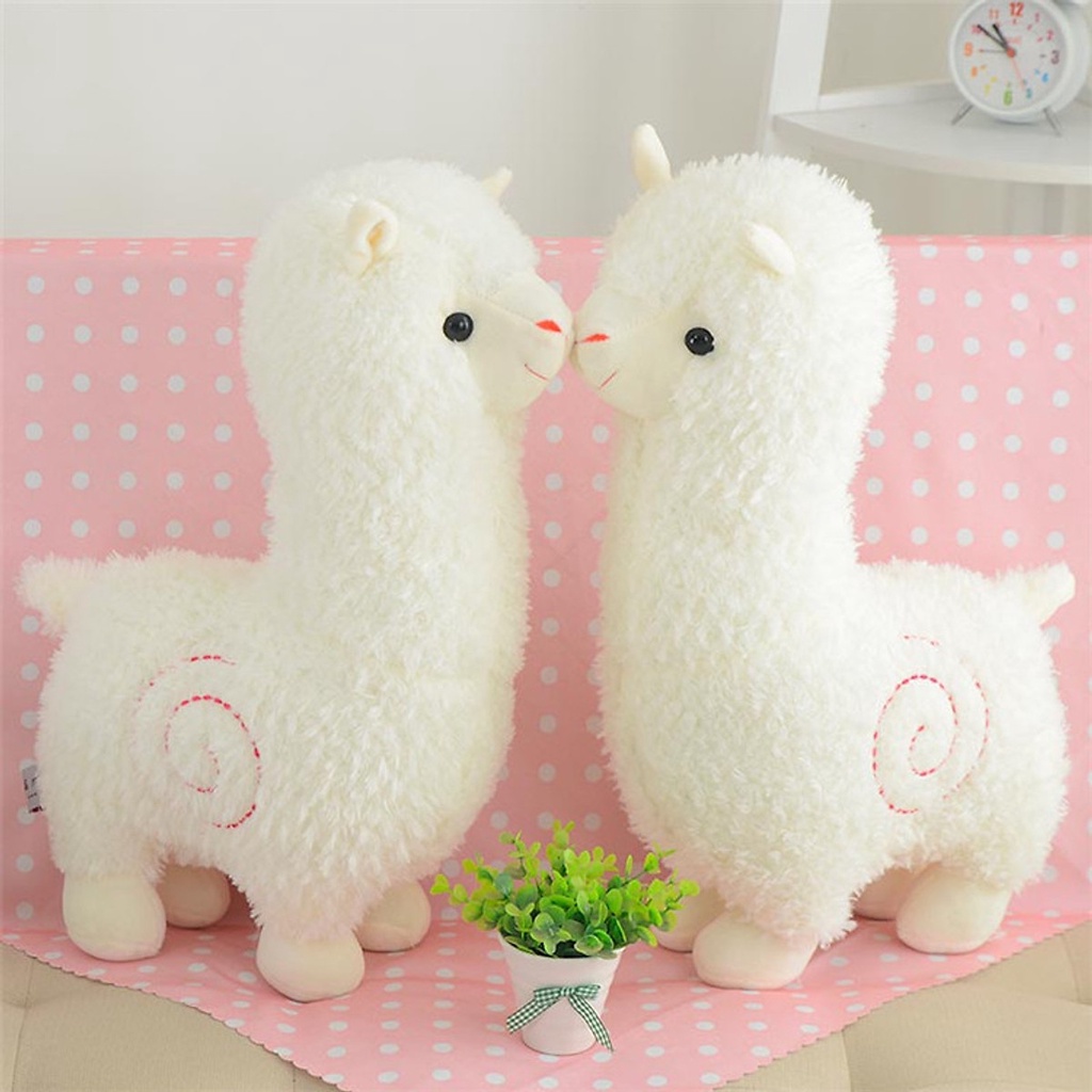 Gấu bông Lạc đà Alpaca màu trắng 55 cm cute lông mềm mại - Gấu bông Lạc đà - Thú nhồi bông nhập khẩu - Gấu bông giá rẻ