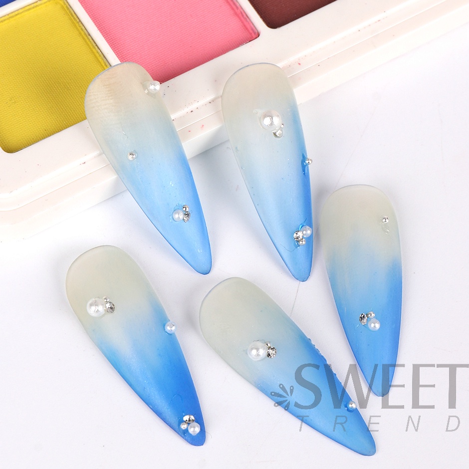 Bột tráng gương STZPRONAIL màu gradient 16 màu trơn dùng trang trí móng tay tiện dụng