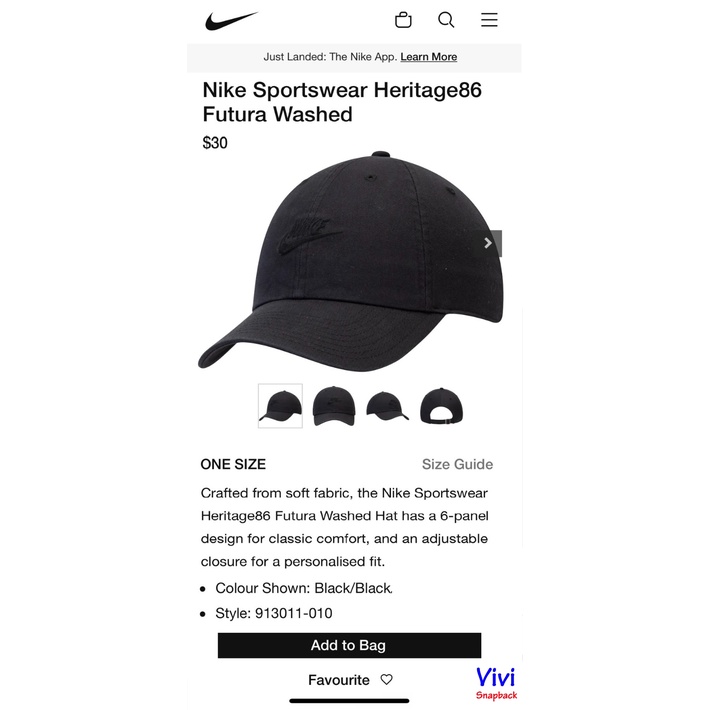 Nón nik.e thời trang kaki vải màu đen,Mũ Nik-e thể thao đen Sportswear Heritage86 Futura Washed Full Black