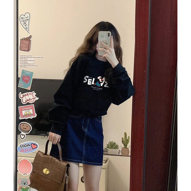 Áo sweater Xiaozhainv mỏng dáng rộng phong cách retro Mỹ cho cặp đôi