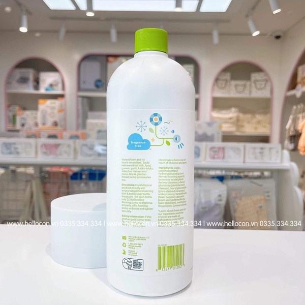 Nước rửa bình sữa Babyganics refill 946ml