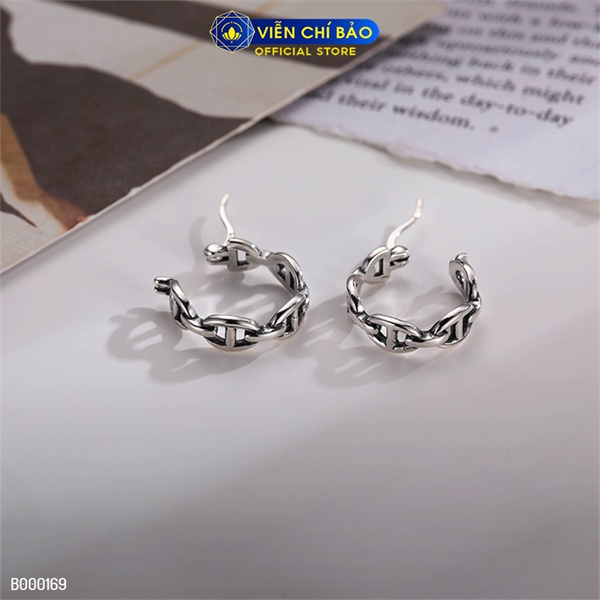 Bông tai DNA chất liệu bạc Thái 925 thời trang phụ kiện trang sức nữ Viễn Chí Bảo B000169