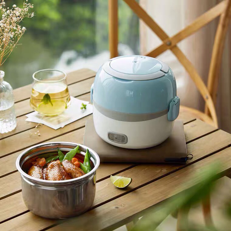 (̣SẴN) Hộp Cơm Hâm Nóng DFH - B13E5, Hộp Cơm Văn Phòng Cắm Điện 2 Tầng Có Nắp Hút Chân Không Cao Cấp Thương Hiệu Bear