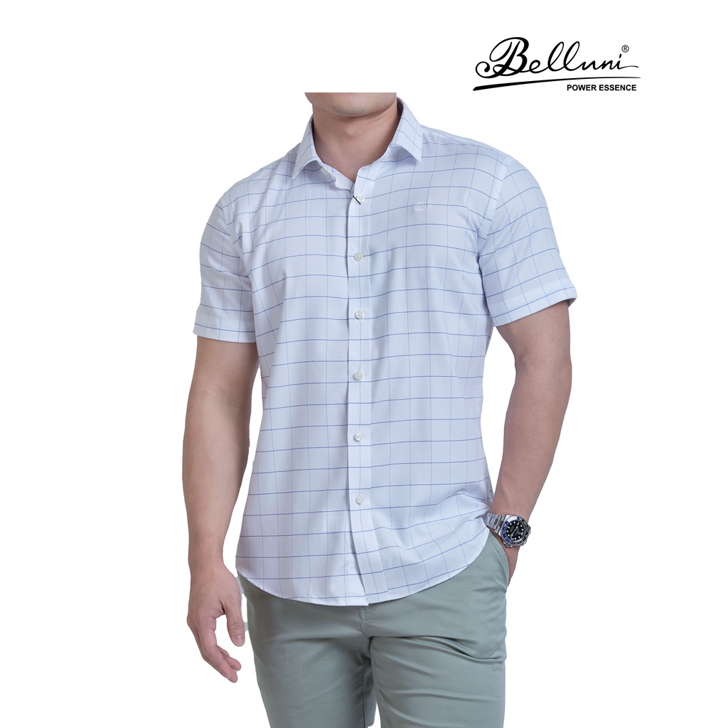 Áo sơ mi nam ngắn tay BELLUNI vải sợi tre chống nhăn- ANS.BP.BE.2.W1