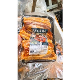 Thịt ba chỉ tẩm ướp sẵn BBQ 500g❤️CHỈ SHIP HÀ NỘI HOẢ TỐC❤️ Thịt ba chỉ được tẩm ướp đậm đà, đẫm sốt BBQ chua ngọt.