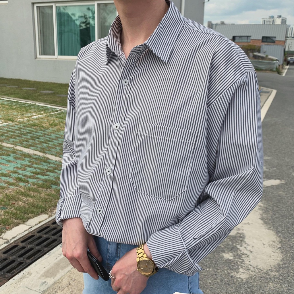 Áo sơ mi kẻ sọc JONATO, sơ mi form rộng chất vải cao cấp, kiểu dáng trẻ trung năng động