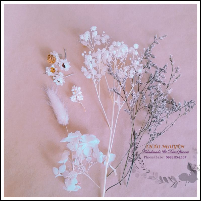 Set hoa khô mix theo tông màu❤️hoa khô nguyên liệu trang trí nến thơm, sáp thơm, resin, làm thiệp, nguyên liệu thủ công