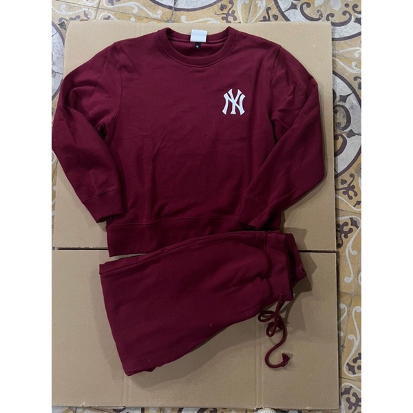 Set Bộ MLB Unisex Nỉ Da Cá Dầy Nặng Tay