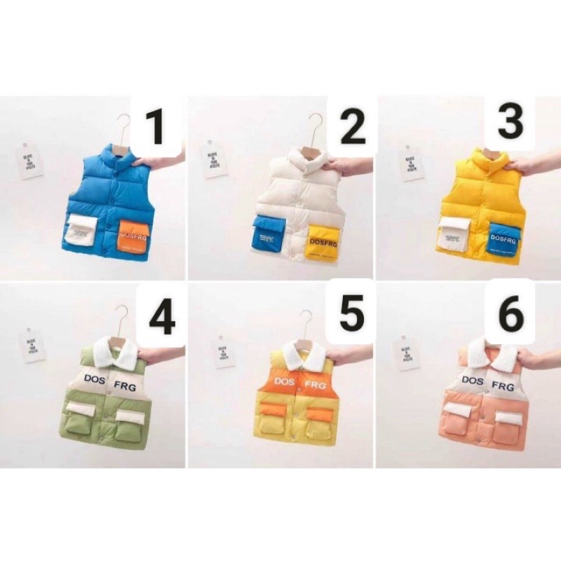 Áo phao ghi Lê phối túi vuông cho bé trai 12-30kg