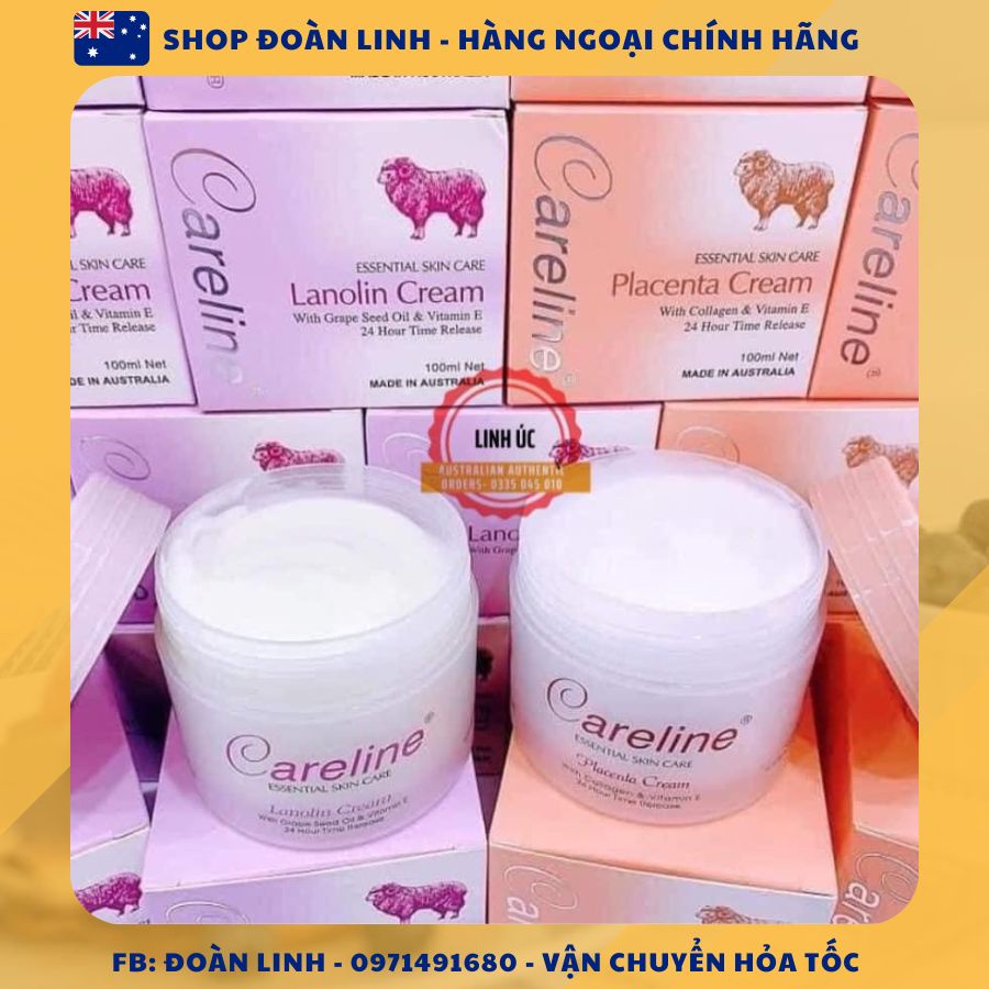 Kem Dưỡng Da Nhau Thai Cừu CARELINE Placenta Cream, Hàng úc đi air, Kem Dưỡng Da Nhau Thai Cừu CARELINE Placenta Cream