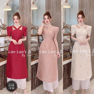 Bigsize Áo dài cổ yếm đính cườm 55-95kg