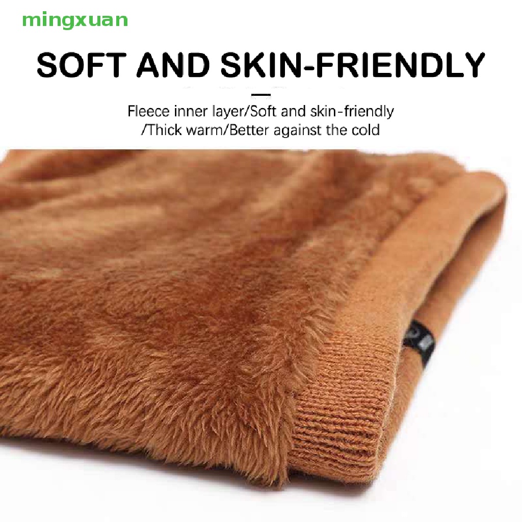 Khăn Choàng Cổ Giữ Ấm Mùa Đông Bằng Cotton Và Vải Nhung Dệt Kim Dày Dặn Màu Trơn Có Vòng Nhẫn Cho Nam Và Nữ