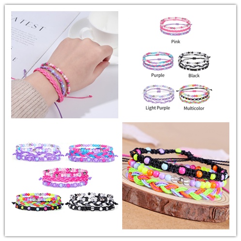 Set 3 Vòng Tay Hạt Nhiều Lớp Phong Cách Bohemian Thời Trang Mùa Hè Cho Nữ