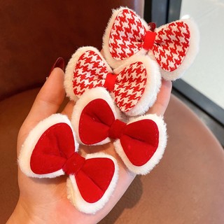 Kẹp Tóc Nơ Đỏ Cho Bé Gái