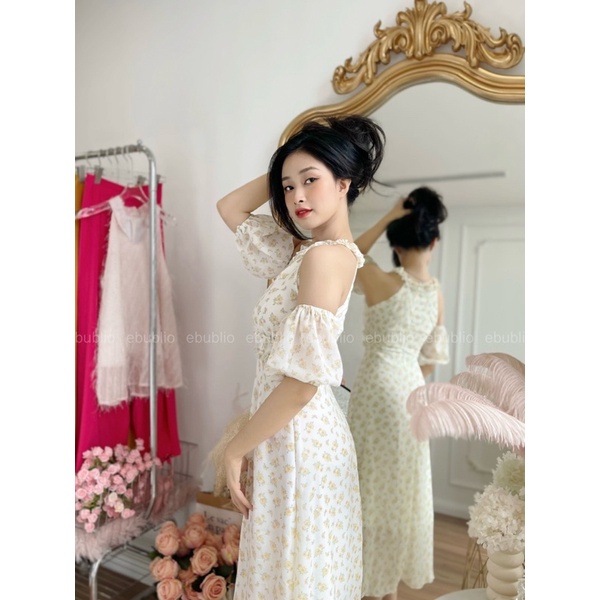 ELENA DRESS đầm hoa nhí bèo kèm tay rời Ebublio