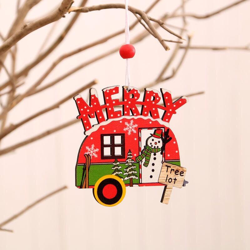 Tấm gỗ nhiều hình treo trang trí noel, tấm gỗ treo trang trí nhà cửa, cây thông giáng sinh