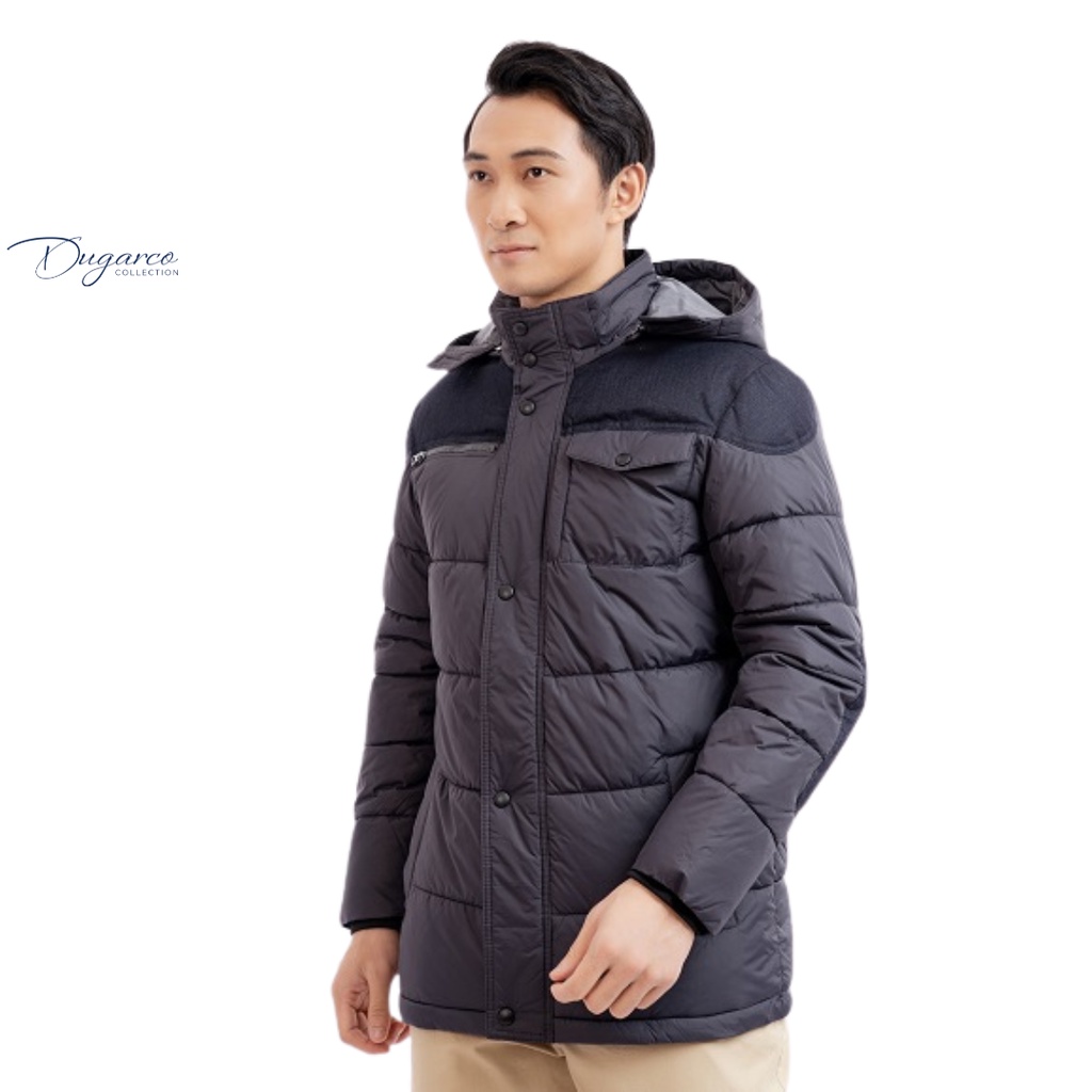 Áo khoác phao DUGARCO nam 3 lớp mũ rời siêu nhẹ cao cấp giữ ấm 92JM42089